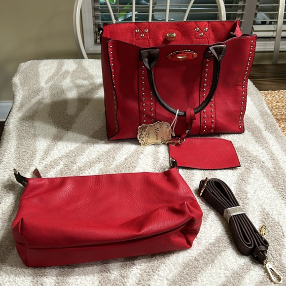 3 N 1 Chic Studded Handbag leather - Picture 5 of 5